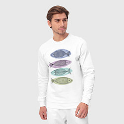 Костюм хлопковый мужской Рыбы, цвет: белый — фото 2