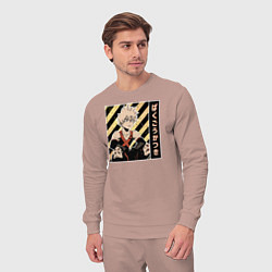 Костюм хлопковый мужской Моя геройская академия Бакуго, цвет: пыльно-розовый — фото 2