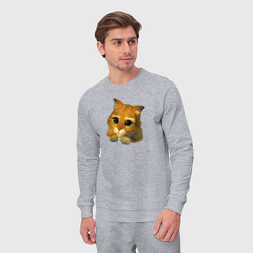 Мужской костюм Шрек: Кот в сапогах / Меланж – фото 3