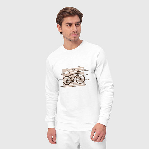 Мужской костюм Схема Анатомия Велосипеда / Белый – фото 3