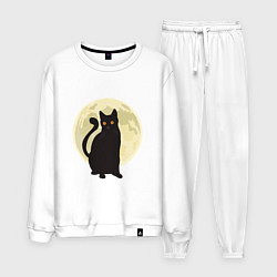 Костюм хлопковый мужской Moon Cat, цвет: белый