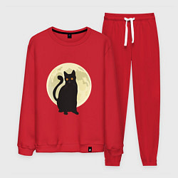 Костюм хлопковый мужской Moon Cat, цвет: красный