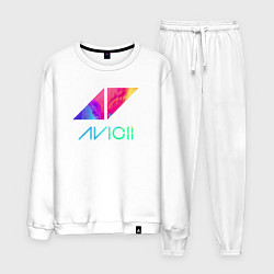 Костюм хлопковый мужской AVICII RAIBOW, цвет: белый
