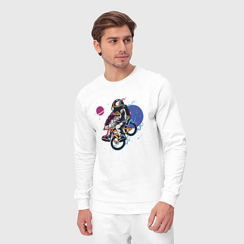 Мужской костюм Космонавт на велосипеде / Белый – фото 3