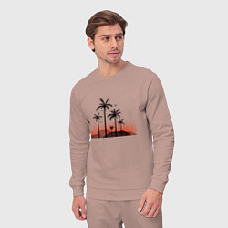 Костюм хлопковый мужской Palm tree, цвет: пыльно-розовый — фото 2