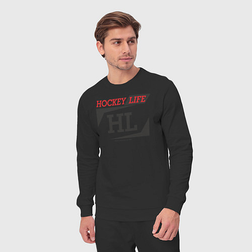 Мужской костюм Hockey live big logo / Черный – фото 3