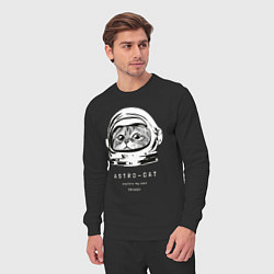 Костюм хлопковый мужской ASTRONAUT CAT КОТ КОСМОНАВТ, цвет: черный — фото 2