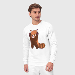 Костюм хлопковый мужской Нападение милой панды, цвет: белый — фото 2