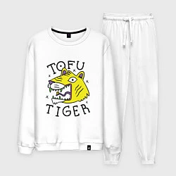 Костюм хлопковый мужской Tofu Tiger Тигр Сыр Тофу, цвет: белый