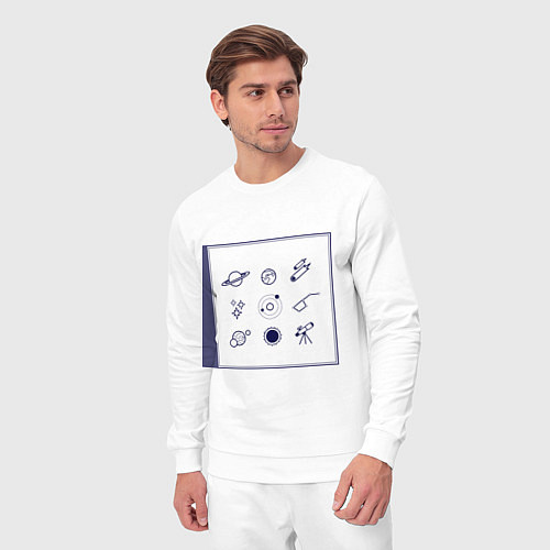 Мужской костюм Астрономия / Белый – фото 3