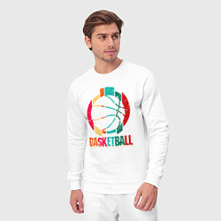 Костюм хлопковый мужской Color Basketball, цвет: белый — фото 2