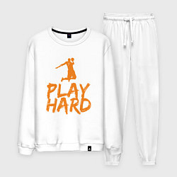 Костюм хлопковый мужской Play Hard, цвет: белый