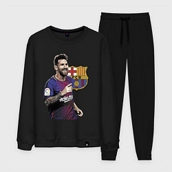 Костюм хлопковый мужской Lionel Messi Barcelona Argentina, цвет: черный