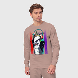 Костюм хлопковый мужской Music Llama, цвет: пыльно-розовый — фото 2
