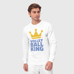Костюм хлопковый мужской Король волейбола, цвет: белый — фото 2