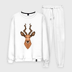Костюм хлопковый мужской Антилопа пиксель, цвет: белый