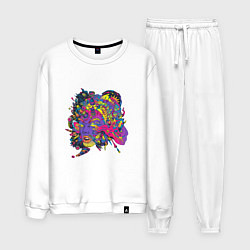 Костюм хлопковый мужской Мысли наружу, цвет: белый