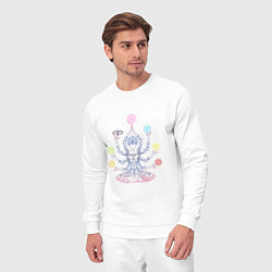 Костюм хлопковый мужской Медитация, цвет: белый — фото 2