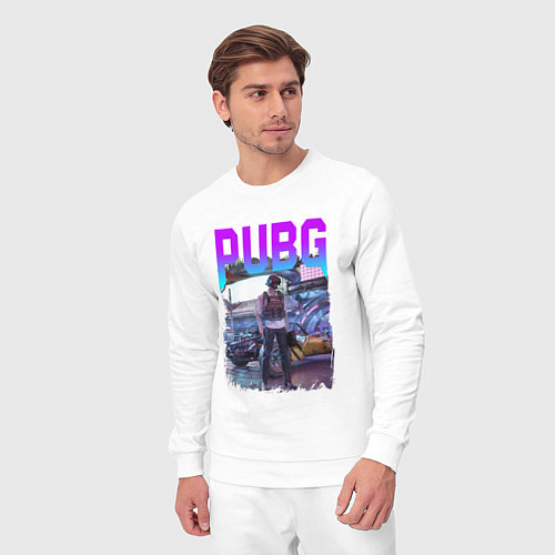 Мужской костюм PUBG NEON ПУБГ НЕОН Z / Белый – фото 3
