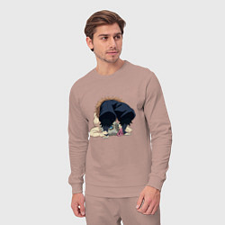 Костюм хлопковый мужской Клинок, рассекающий демонов, цвет: пыльно-розовый — фото 2