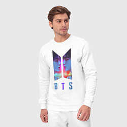 Костюм хлопковый мужской Logo BTS, цвет: белый — фото 2