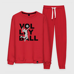 Костюм хлопковый мужской Volleyball, цвет: красный