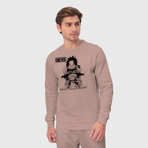 Мужской костюм Эйс, Луффи и Сабо - Братство ASL / Пыльно-розовый – фото 3