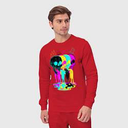 Костюм хлопковый мужской 4 ЧЕРЕПА SKULLS NEON, цвет: красный — фото 2