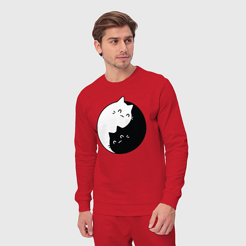 Мужской костюм Инь Ян Котики / Красный – фото 3