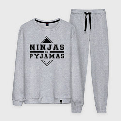 Костюм хлопковый мужской Ninjas In Pyjamas, цвет: меланж