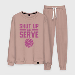 Костюм хлопковый мужской Shut Up And Serve, цвет: пыльно-розовый