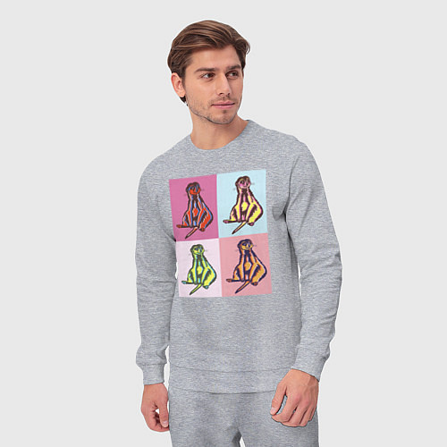 Мужской костюм Сурикат поп-арт / Меланж – фото 3