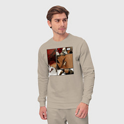 Костюм хлопковый мужской Fight That Star, цвет: миндальный — фото 2