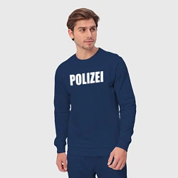 Костюм хлопковый мужской POLIZEI Полиция Надпись Белая, цвет: тёмно-синий — фото 2