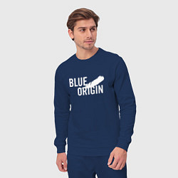 Костюм хлопковый мужской Blue Origin logo перо, цвет: тёмно-синий — фото 2