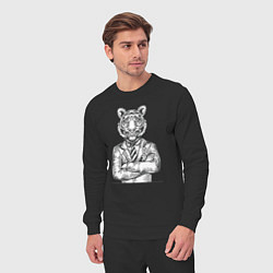 Костюм хлопковый мужской Модный Тигр, цвет: черный — фото 2