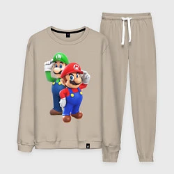 Костюм хлопковый мужской Mario Bros, цвет: миндальный