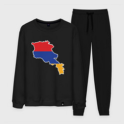 Костюм хлопковый мужской Map Armenia, цвет: черный