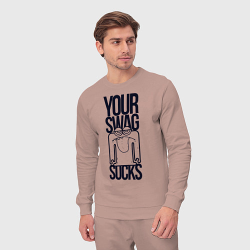 Мужской костюм Человечек с высунутым языком / Пыльно-розовый – фото 3