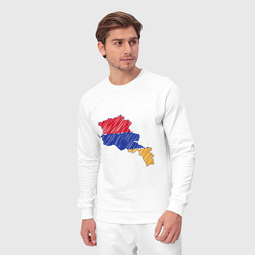 Мужской костюм Карта Армения / Белый – фото 3