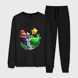 Костюм хлопковый мужской Mario&Yoshi, цвет: черный