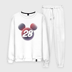 Костюм хлопковый мужской Logo Mickey 28, цвет: белый
