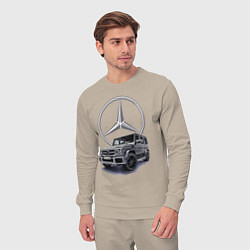 Костюм хлопковый мужской Mercedes Gelendwagen G63 AMG G-class G400d, цвет: миндальный — фото 2