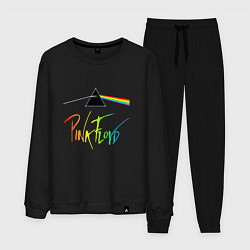 Костюм хлопковый мужской PINK FLOYD COLOR LOGO, цвет: черный