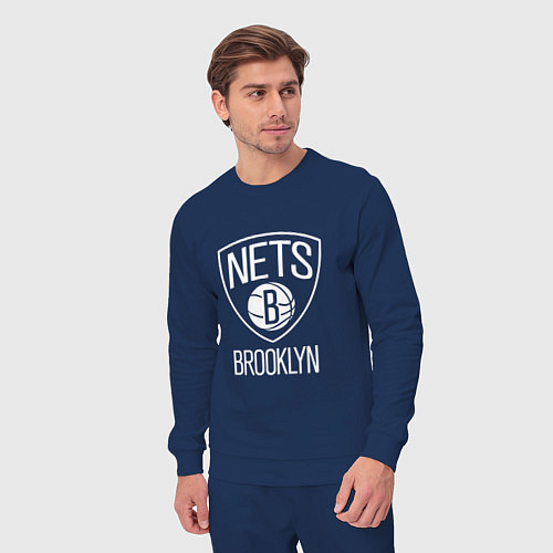 Мужской костюм Бруклин Нетс логотип / Тёмно-синий – фото 3