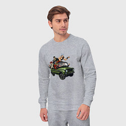 Костюм хлопковый мужской Персонажи жожо едут на уазике джо джо, цвет: меланж — фото 2