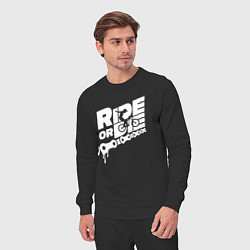 Костюм хлопковый мужской RIDE OR DIE КАТАЙ ИЛИ УМРИ, цвет: черный — фото 2