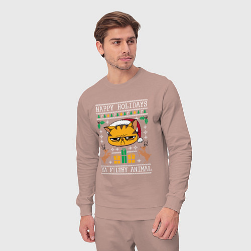 Мужской костюм Christmas Cat / Пыльно-розовый – фото 3