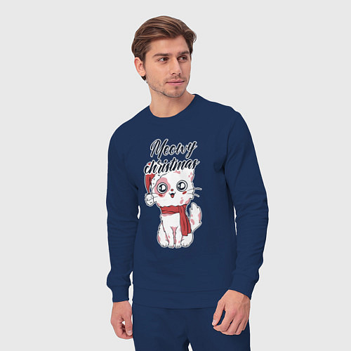 Мужской костюм Christmas Cat / Тёмно-синий – фото 3
