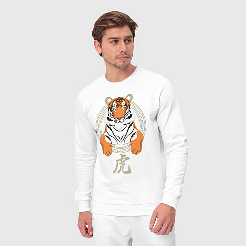 Мужской костюм Тигр в раме / Белый – фото 3